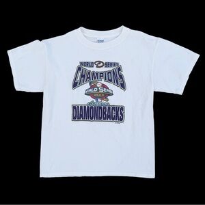 Vintage Arizona Diamondbacks 2001 World Series Champions T-Shirt White Size M/L